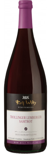 Trollinger - Lemberger -Samtrot Rotwein 2021 lieblich QbA  WG Rolf Willy 1,0l.